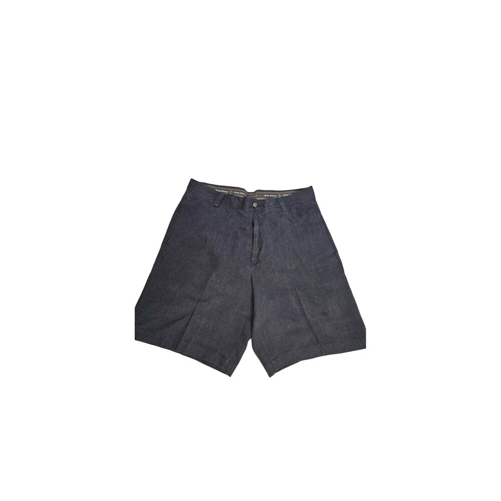 Tommy Bahama Shorts Men -Sz 32/Relax-Silk/Linen-Black-Pleated front-1058